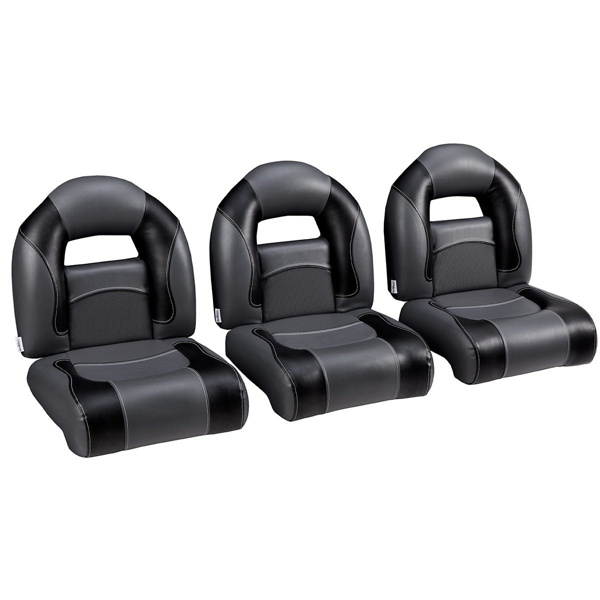 DeckMate Nitro Bass Boat Triple Bench Seat #color_charcoal & black