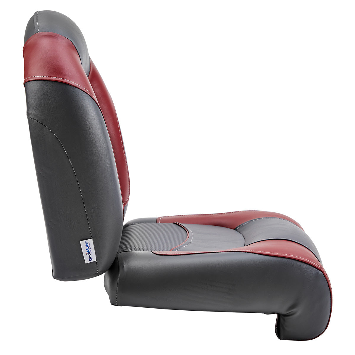 DeckMate Compact Bass Boat Bench Seat profile #color_charcoal & red
