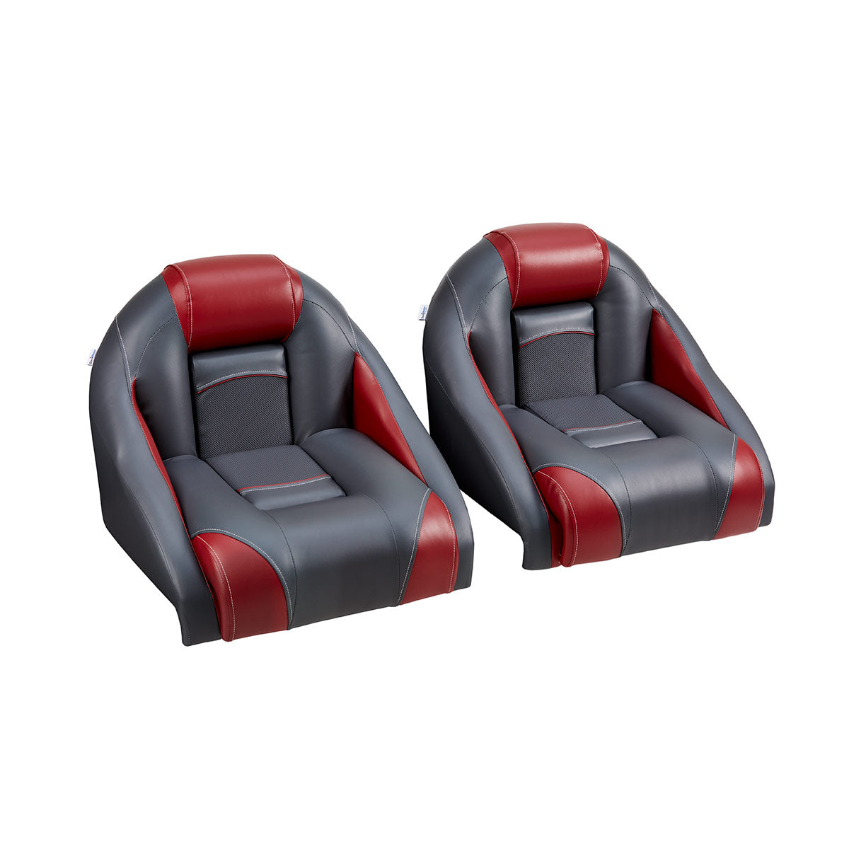 DeckMate Ranger bass boat seats pair #color_charcoal & red