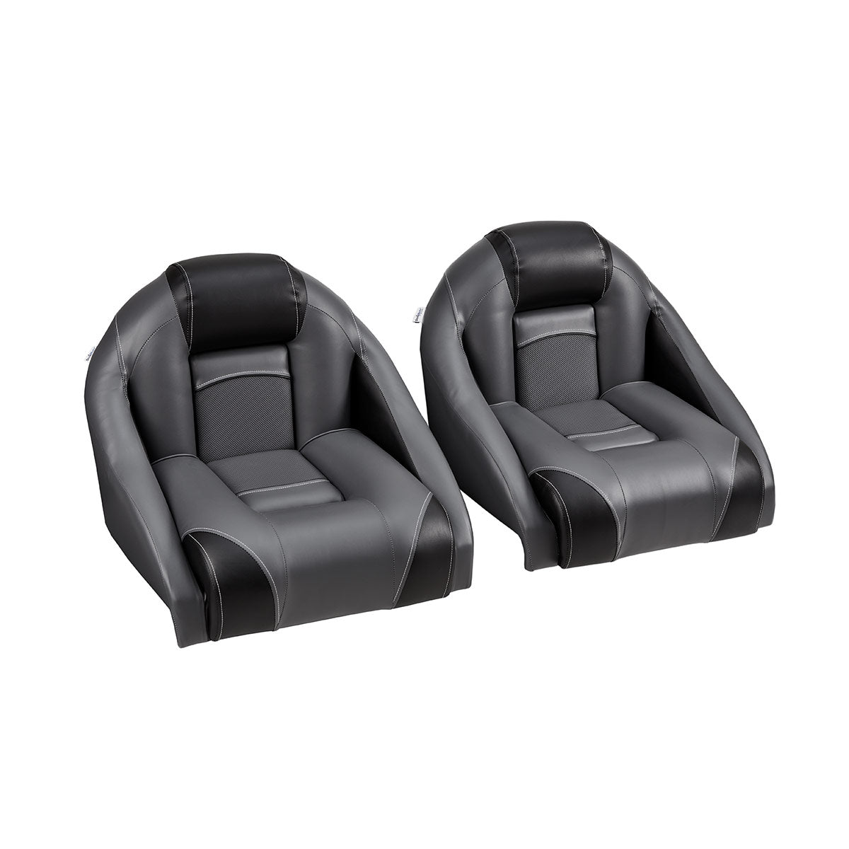 DeckMate Ranger bass boat seats pair #color_charcoal & black