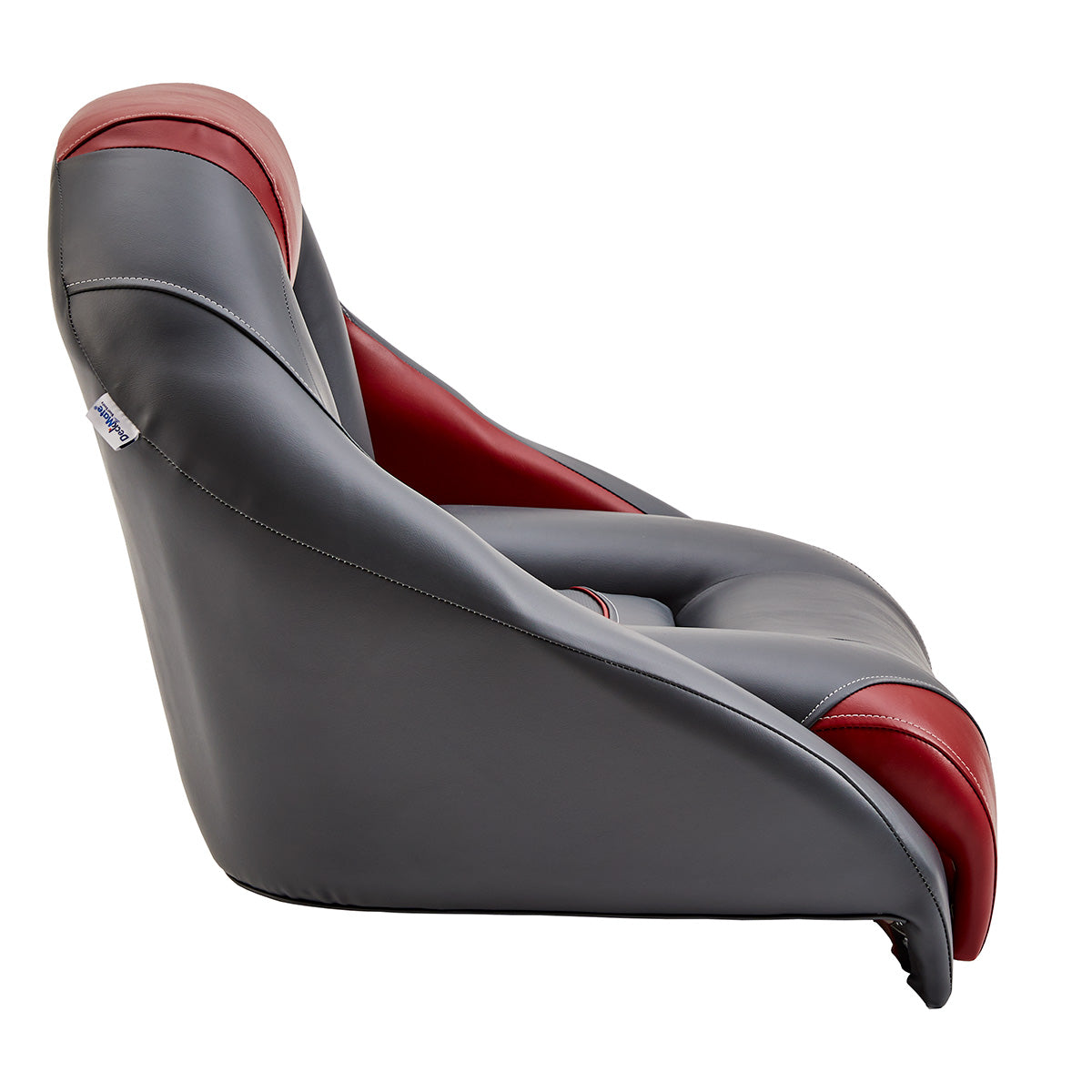 DeckMate Ranger bass boat seat profile #color_charcoal & red