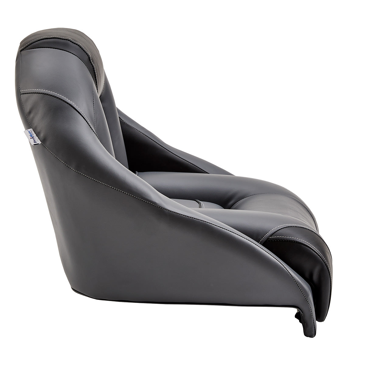 DeckMate Ranger bass boat seat profile #color_charcoal & black