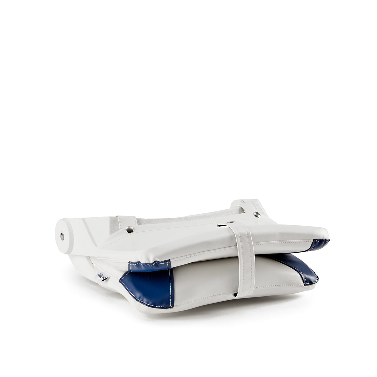 Thin Folding Boat Fishing Seat closed #color_white & blue