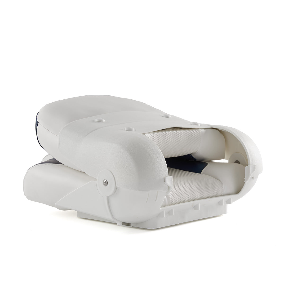 DeckMate Pro Angler Fishing Seat rear closed #color_white & blue