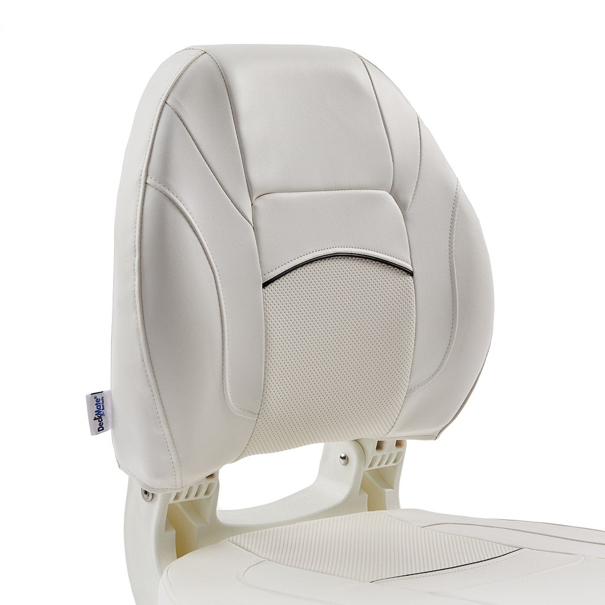 DeckMate Economy Center Hinge Cushion Fishing Boat Seat White Marine Grade Vinyl for sale #color_white