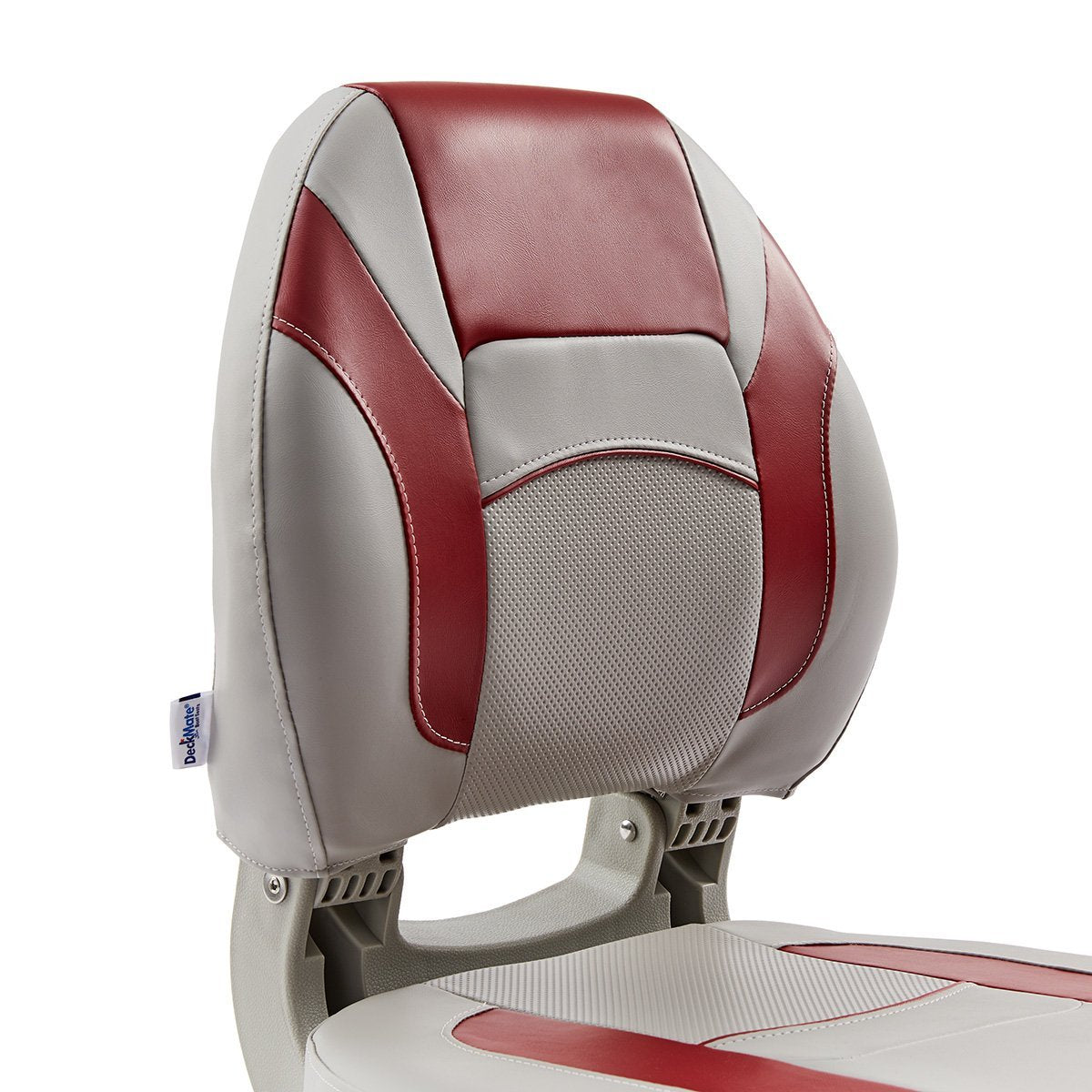 DeckMate Economy Center Hinge Cushion Fishing Boat Seat Gray Red Marine Grade Vinyl for sale #color_gray & red