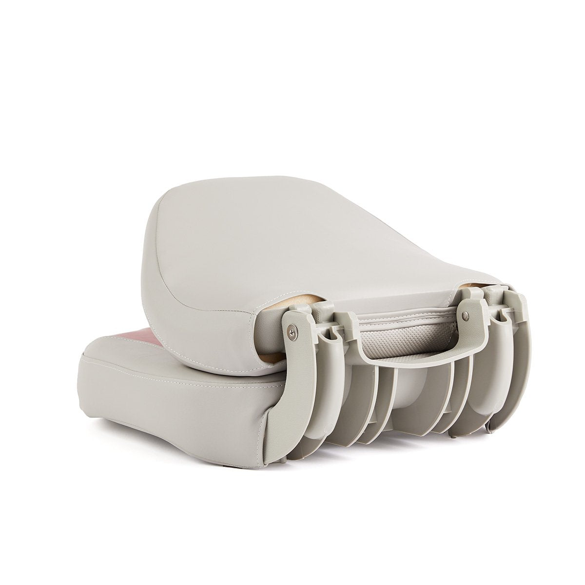 DeckMate Economy Center Hinge Cushion Fishing Boat Seat Gray Red Marine Grade Vinyl for sale #color_gray & red