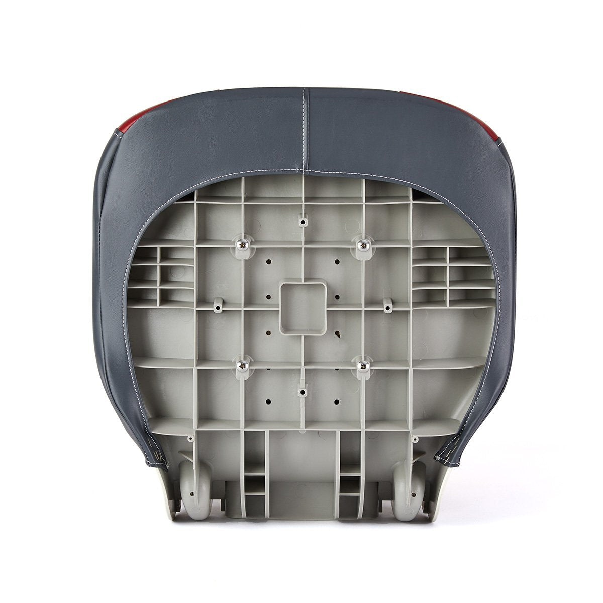 DeckMate Economy Center Hinge Cushion Fishing Boat Seat Charcoal Red Marine Grade Vinyl for sale