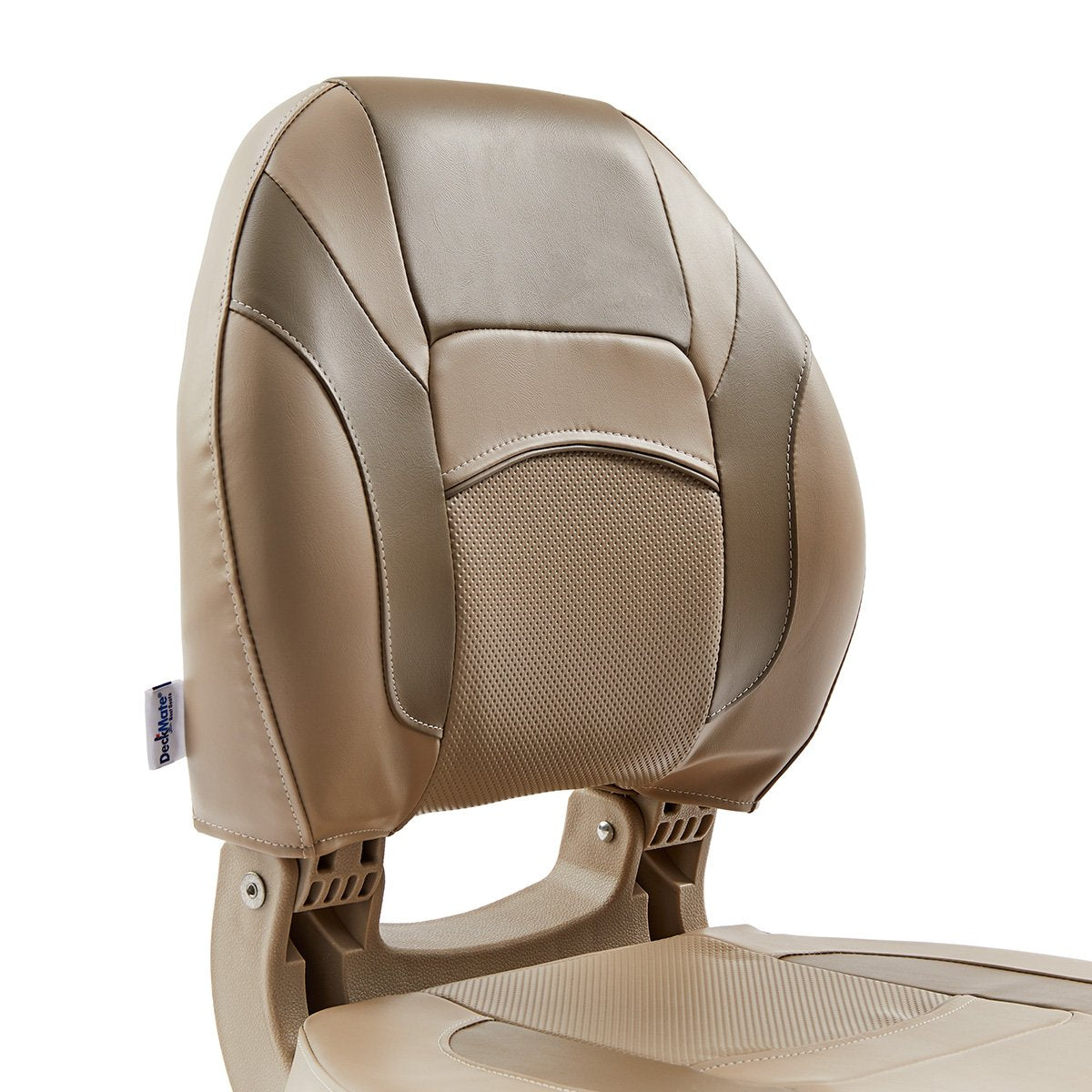 DeckMate Economy Center Hinge Cushion Fishing Boat Seat Tan Beige Marine Grade Vinyl for sale #color_tan & beige