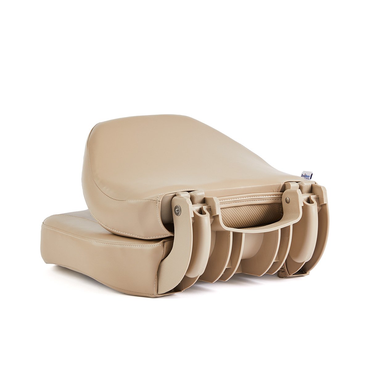 DeckMate Economy Center Hinge Cushion Fishing Boat Seat Tan Beige Marine Grade Vinyl for sale #color_tan & beige