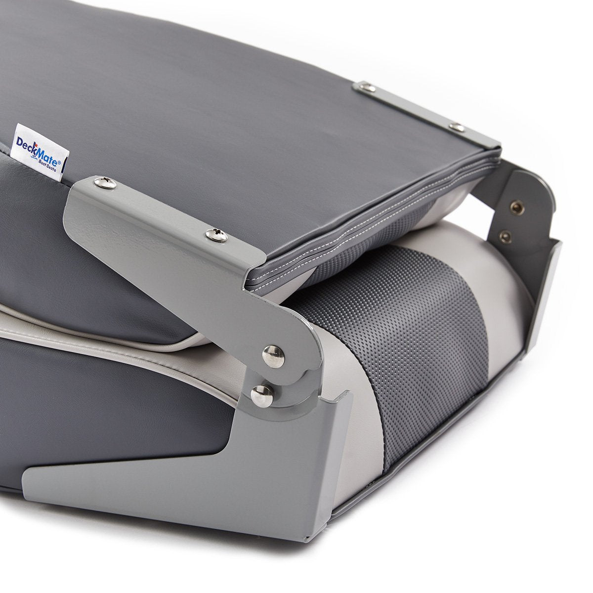 DeckMate Economy High Back Fishing Boat Seat Charcoal Gray Marine Grade Vinyl for sale #color_charcoal & gray