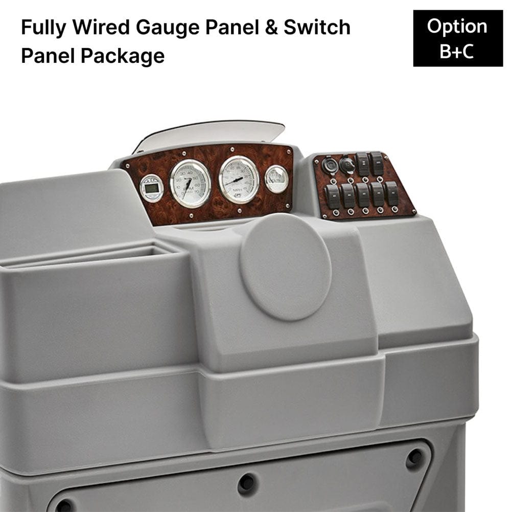 Gray Large Console Fully Wired Panels Burlwood #color_gray & invisible