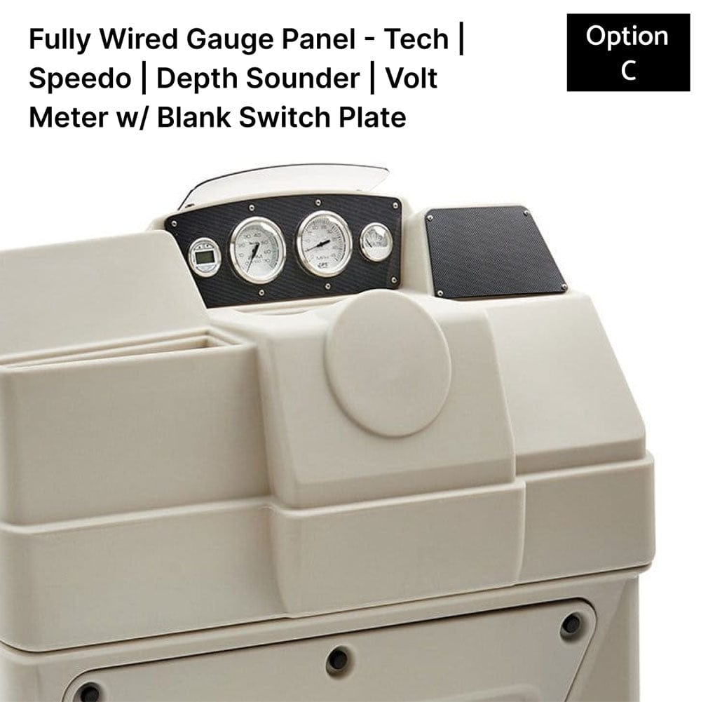 Ivory Large Console Fully Wired Gauge Panel Carbon Fiber #color_ivory & invisible