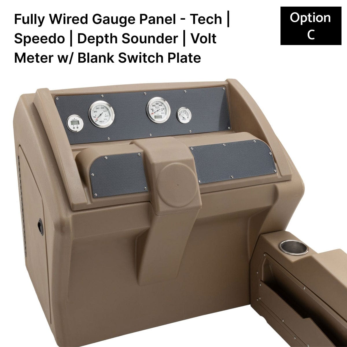 Beige Deluxe Console Fully Wired Gauge Panel Carbon Fiber #color_beige & invisible