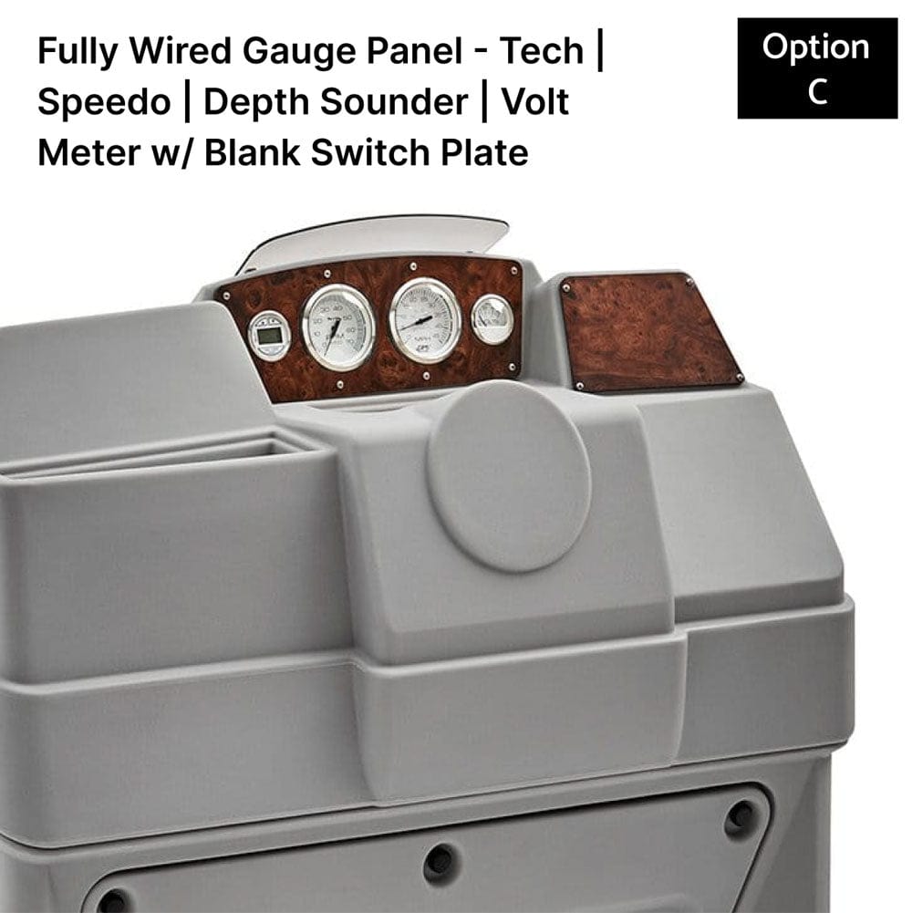 Gray Large Console Fully Wired Gauge Panel Burlwood #color_gray & invisible
