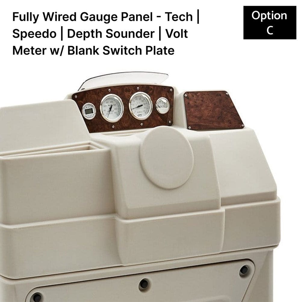 Ivory Large Console Fully Wired Gauge Panel Burlwood #color_ivory & invisible