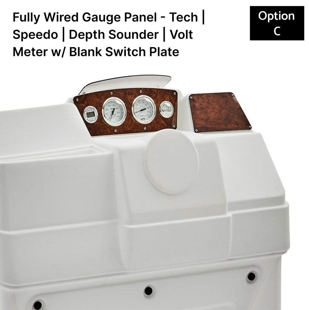 White Large Console Fully Wired Gauge Panel Burlwood #color_white & invisible