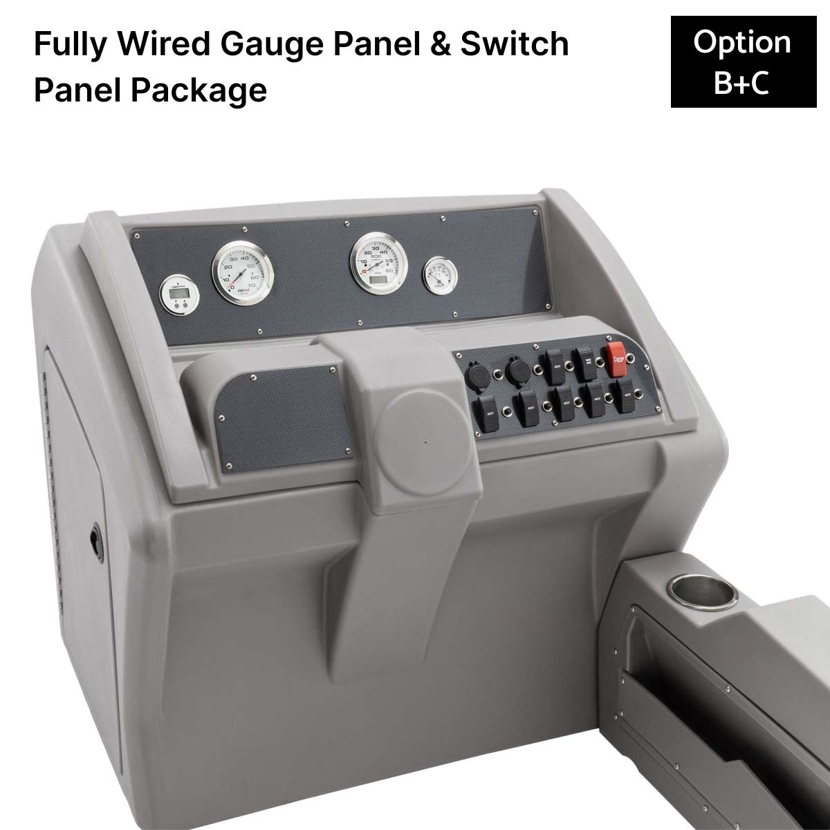 Gray Deluxe Console Fully Wired Panels Carbon Fiber #color_gray & invisible