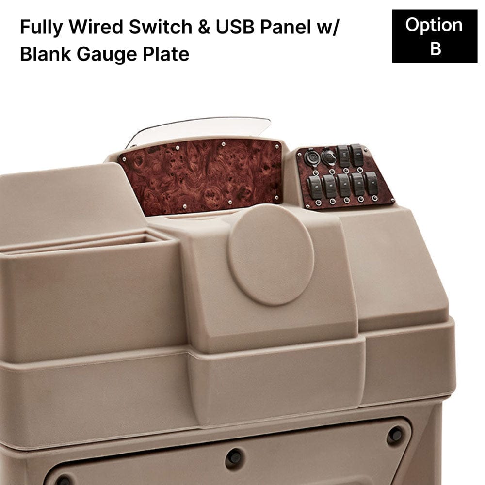 Large Beige Console Fully Wired Switch Panel Burlwood #color_beige & invisible