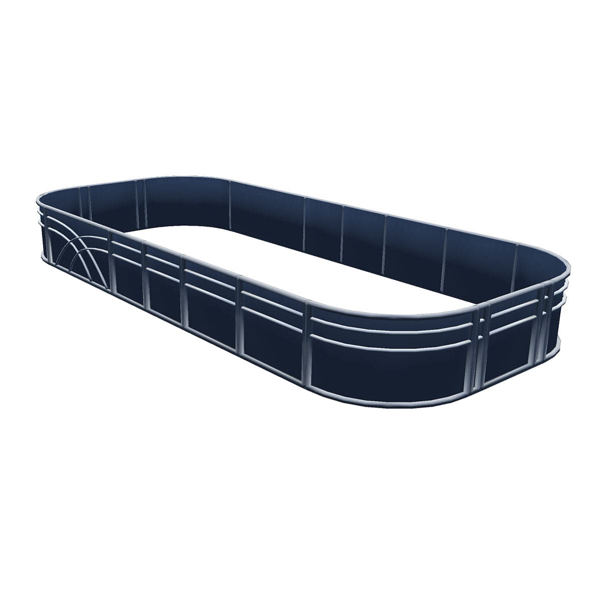 Pontoon Fence Railing Package Blue Metallic #Pontoon Fence Length_15.5'
