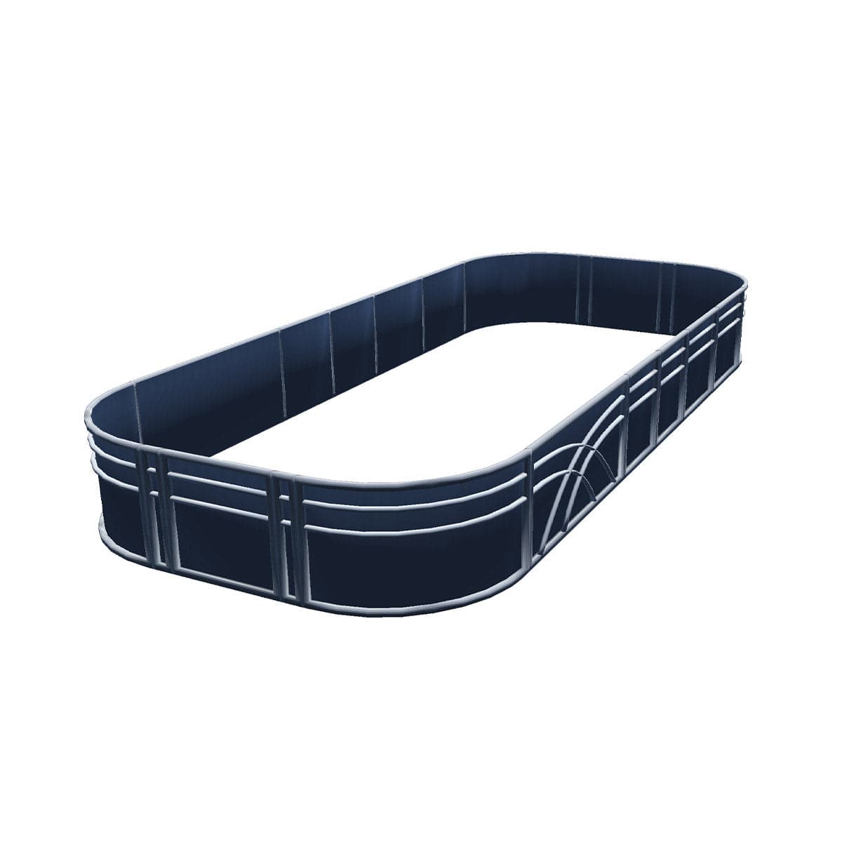Pontoon Fence Railing Package Blue Metallic Back #Pontoon Fence Length_15.5'