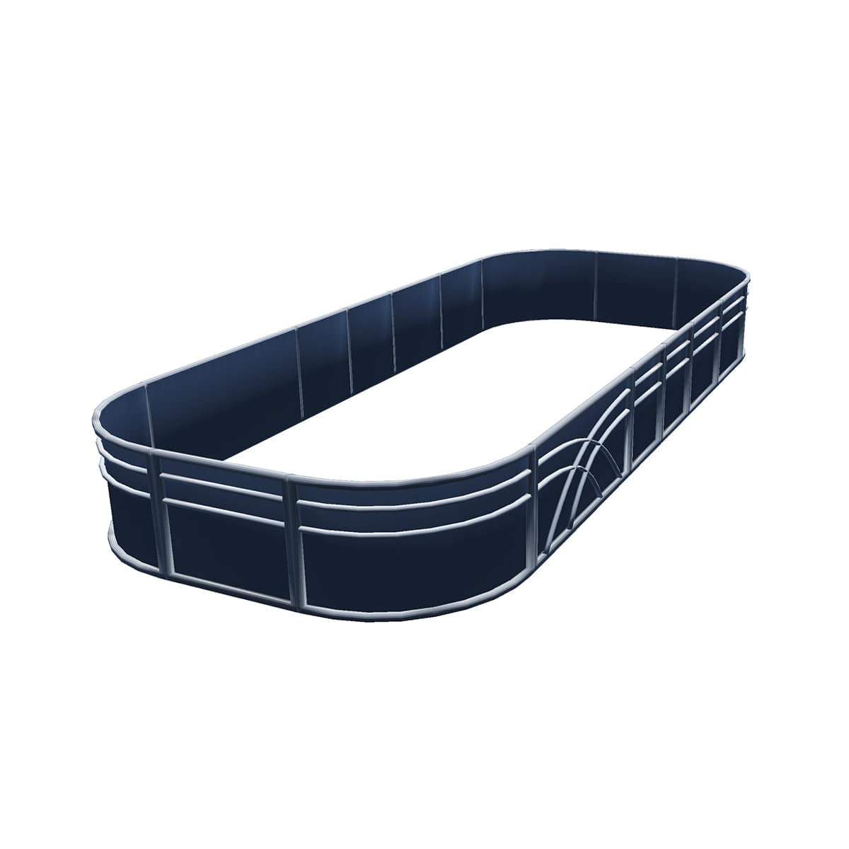 Pontoon Fence Railing Package Blue Metallic back #Pontoon Fence Length_15.5'