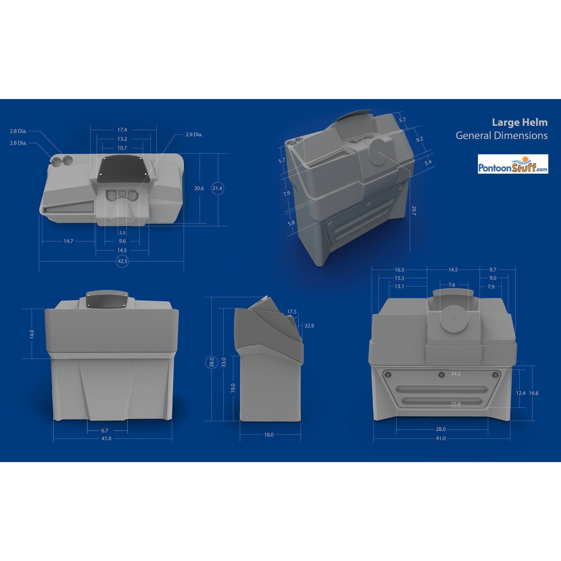 DeckMate Large Pontoon Console - Complete Helm Package