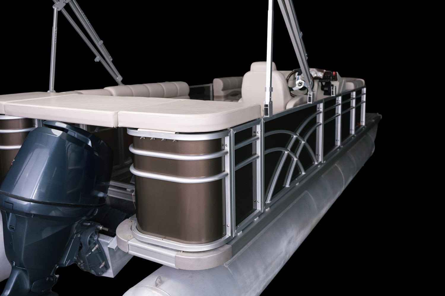 Full Width Sun Deck Bow - 8' Wide Pontoon Fence Railing Package