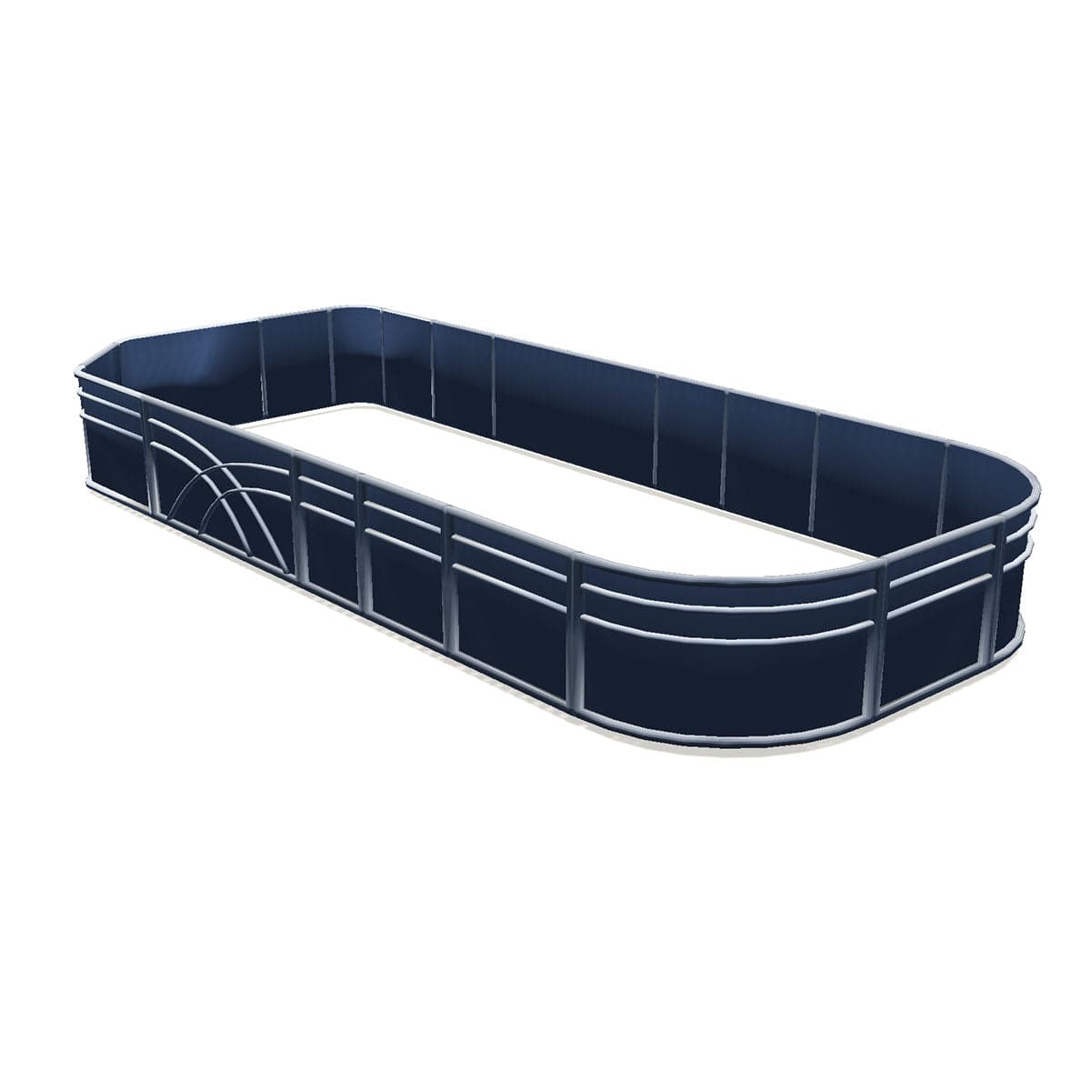Pontoon Fence Railing Package Stern Entry Navy #Pontoon Fence Length_14'