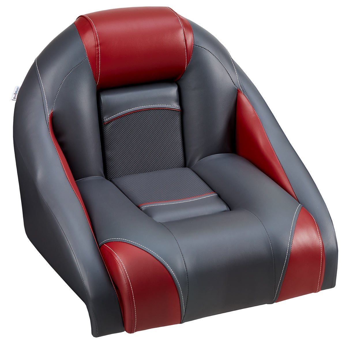DeckMate Ranger Bass Boat Seats With Console #color_charcoal & red