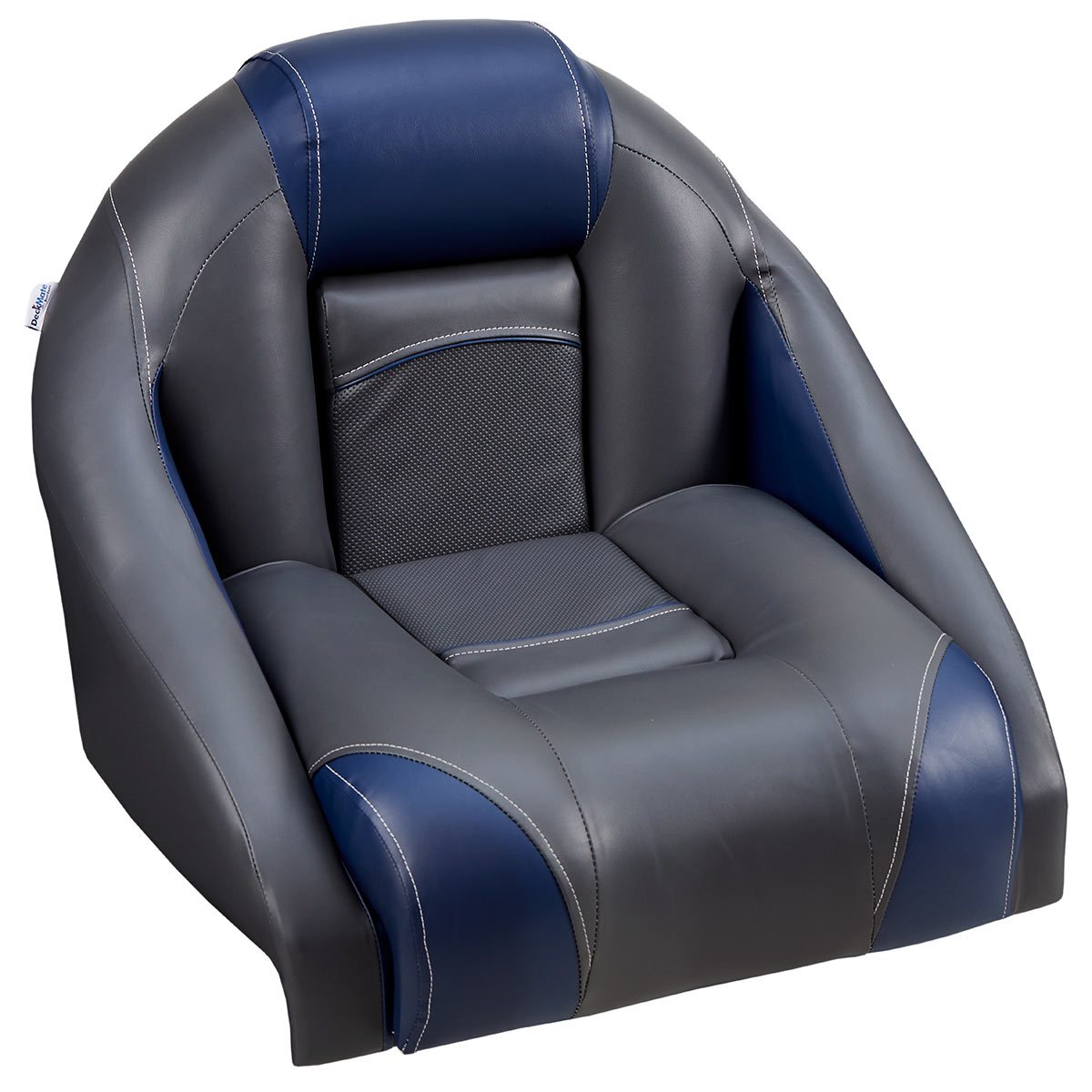 DeckMate Ranger Bass Boat Seats With Console #color_charcoal & blue