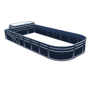 Pontoon Boat Fence Railing Navy - Gray Cushion
