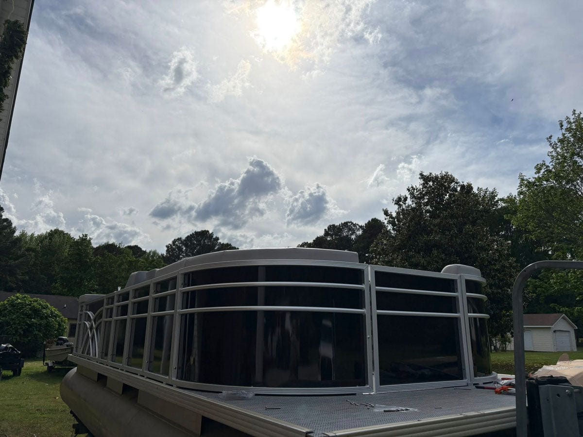 Full Width Sun Deck Bow - 8' Wide Pontoon Fence Railing Package