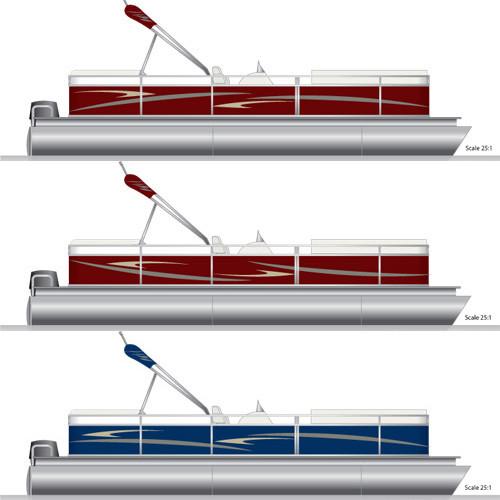 Smoke Gray & Tan Pontoon Boat Graphics and Decals