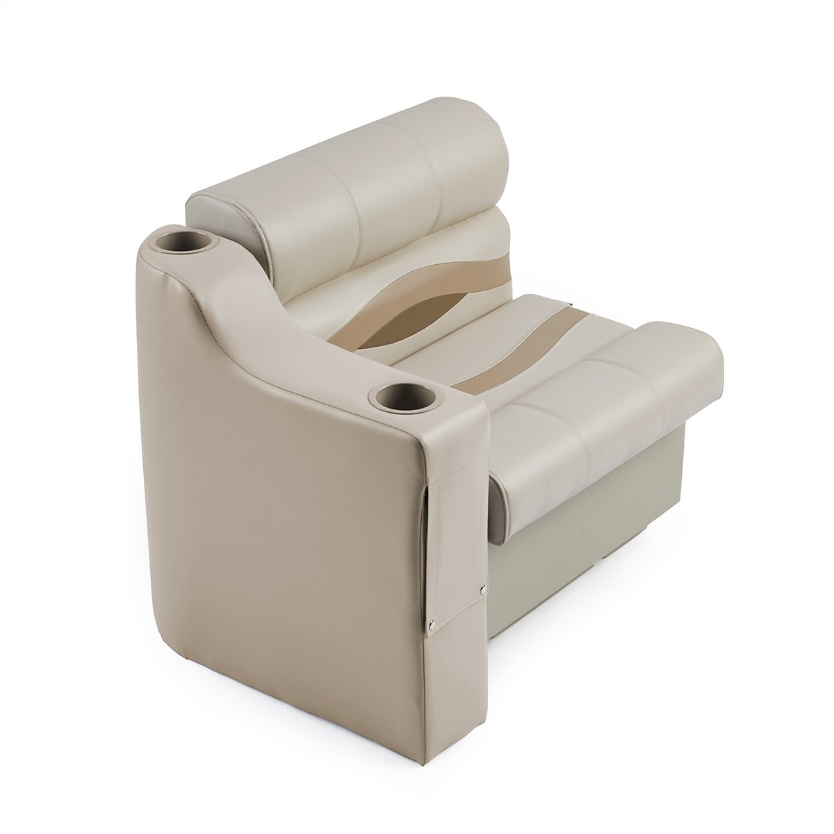 DeckMate Pontoon Boat Bench Armrest with bench #color_ivory