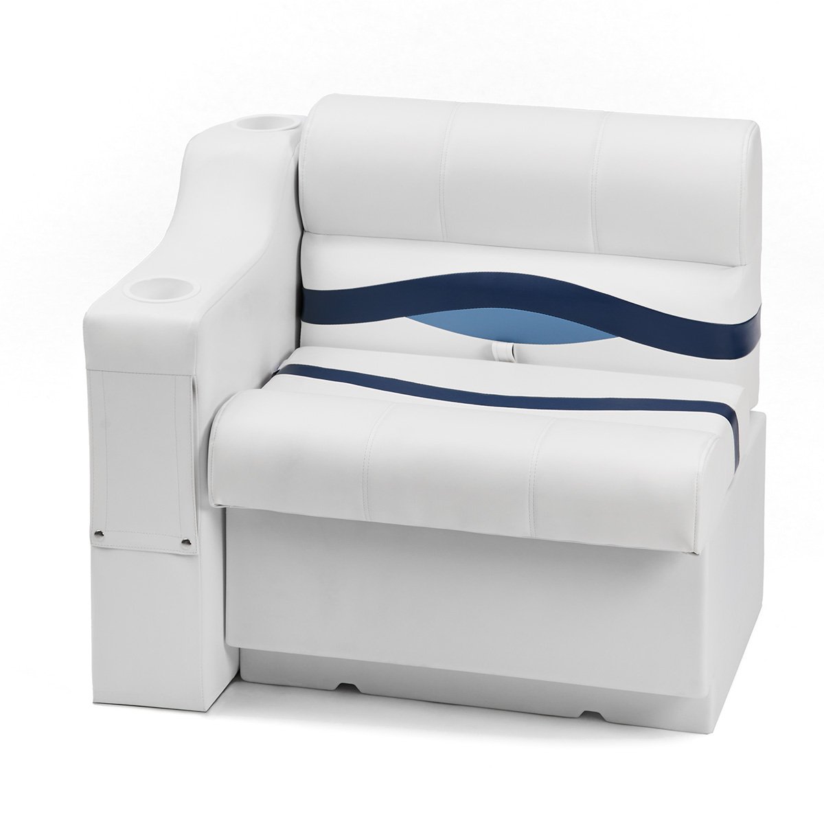 DeckMate Pontoon Boat Bench Armrest with bench front #color_white