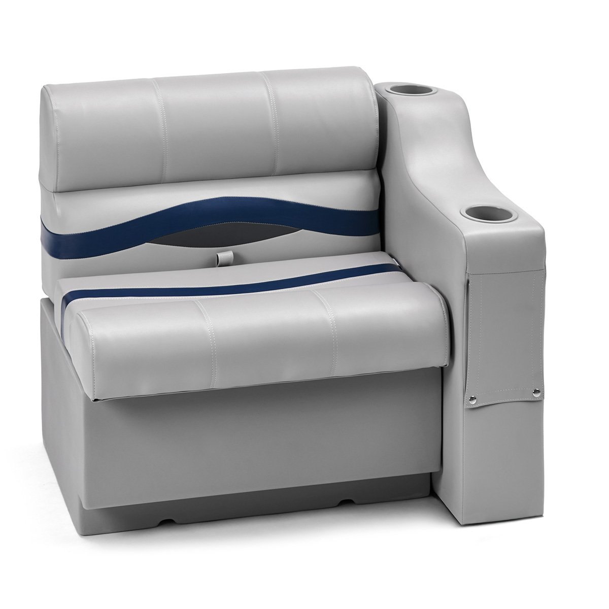 DeckMate Pontoon Boat Cupholder Arm with bench front #color_gray