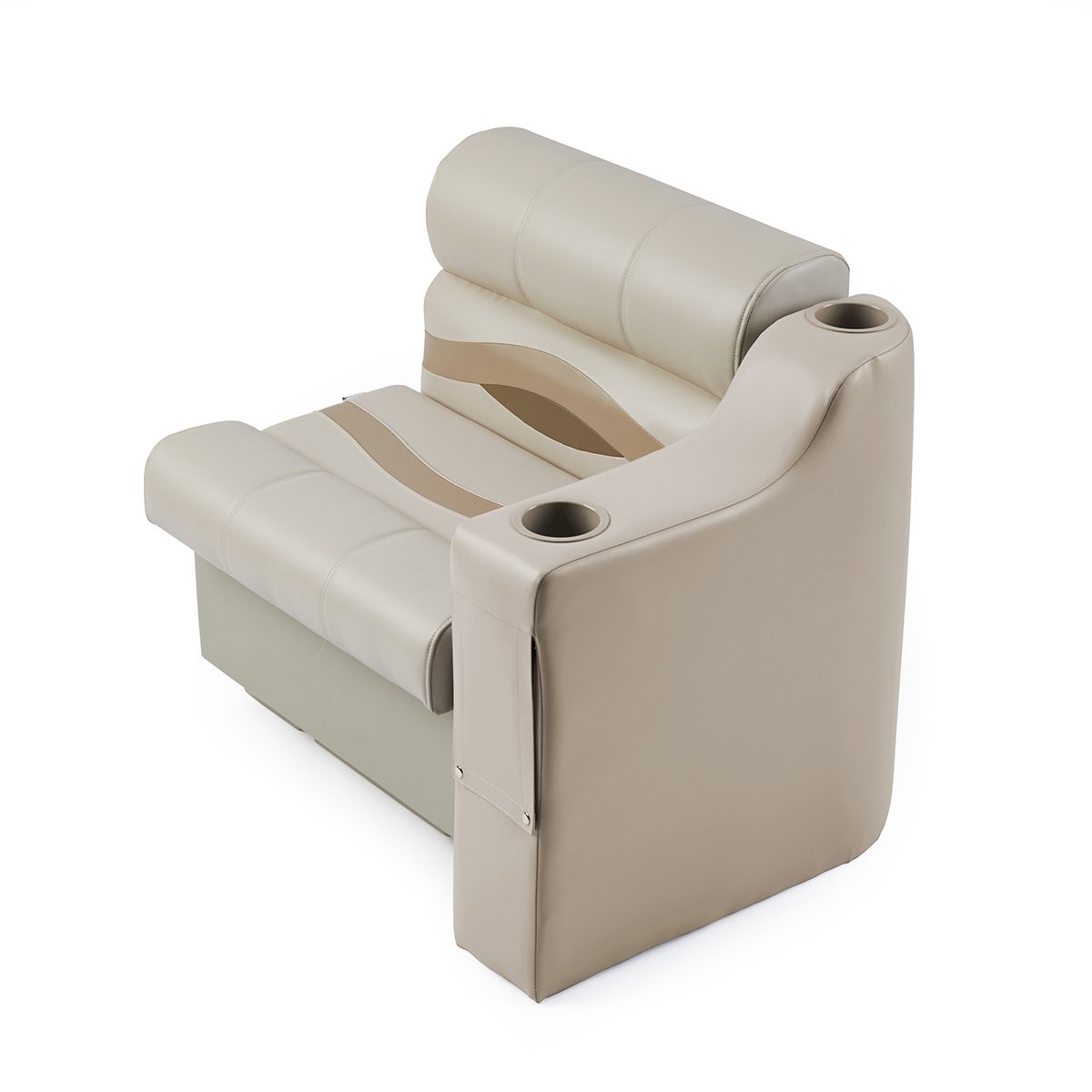 DeckMate Pontoon Boat Cupholder Arm with bench #color_ivory