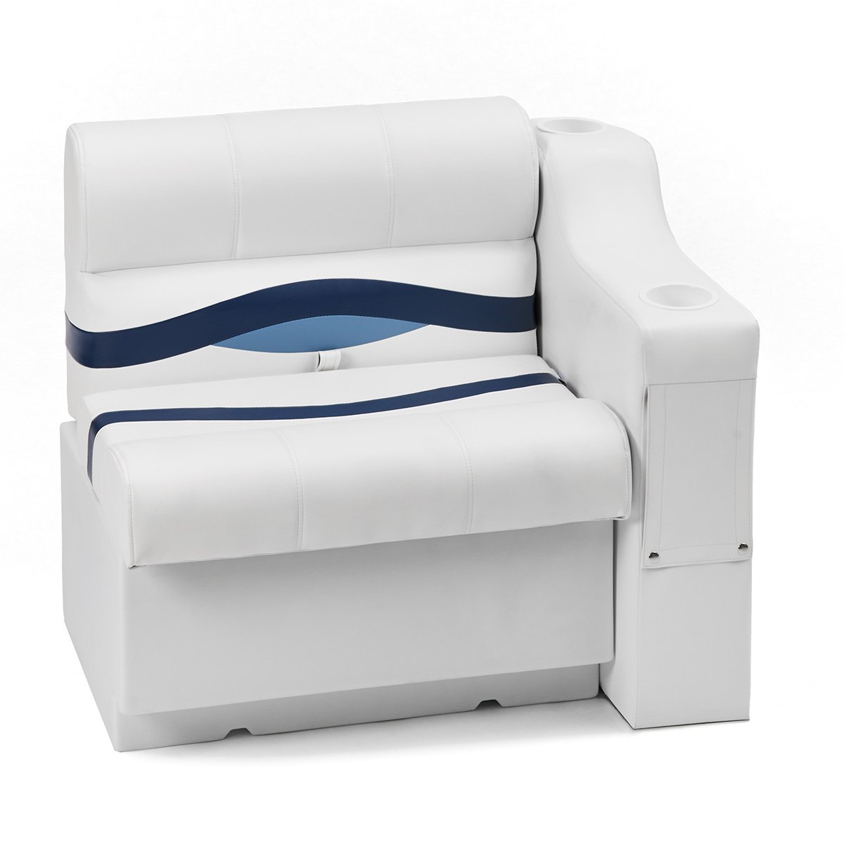 DeckMate Pontoon Boat Cupholder Arm with bench front #color_white