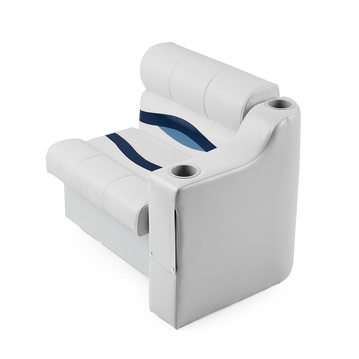DeckMate Pontoon Boat Cupholder Arm with bench #color_white