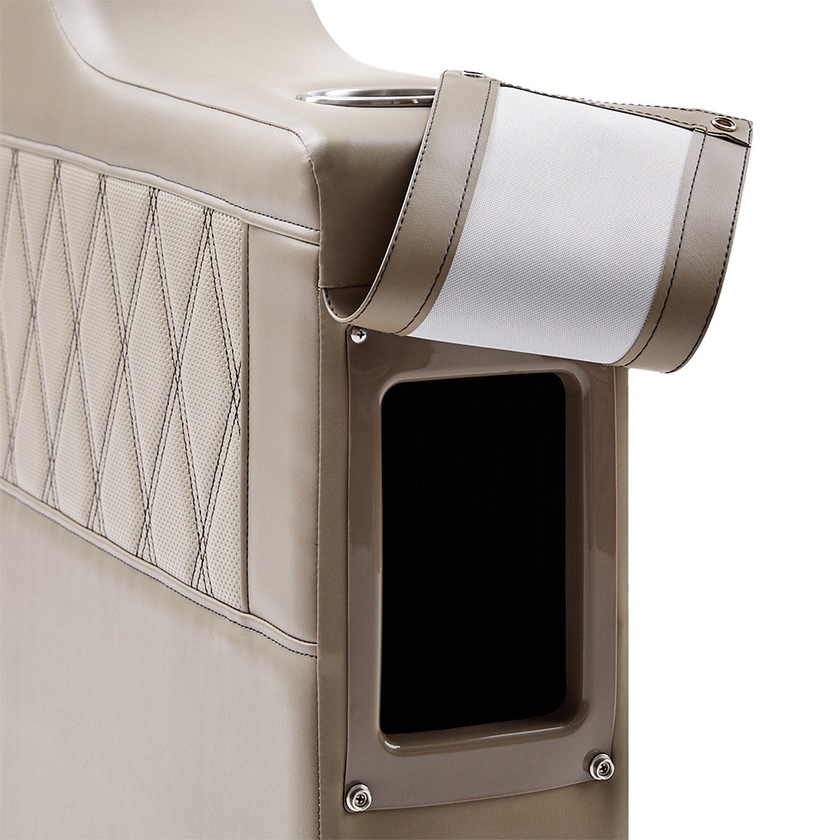 DeckMate Luxury Seat Arm Rest open #color_tan & beige