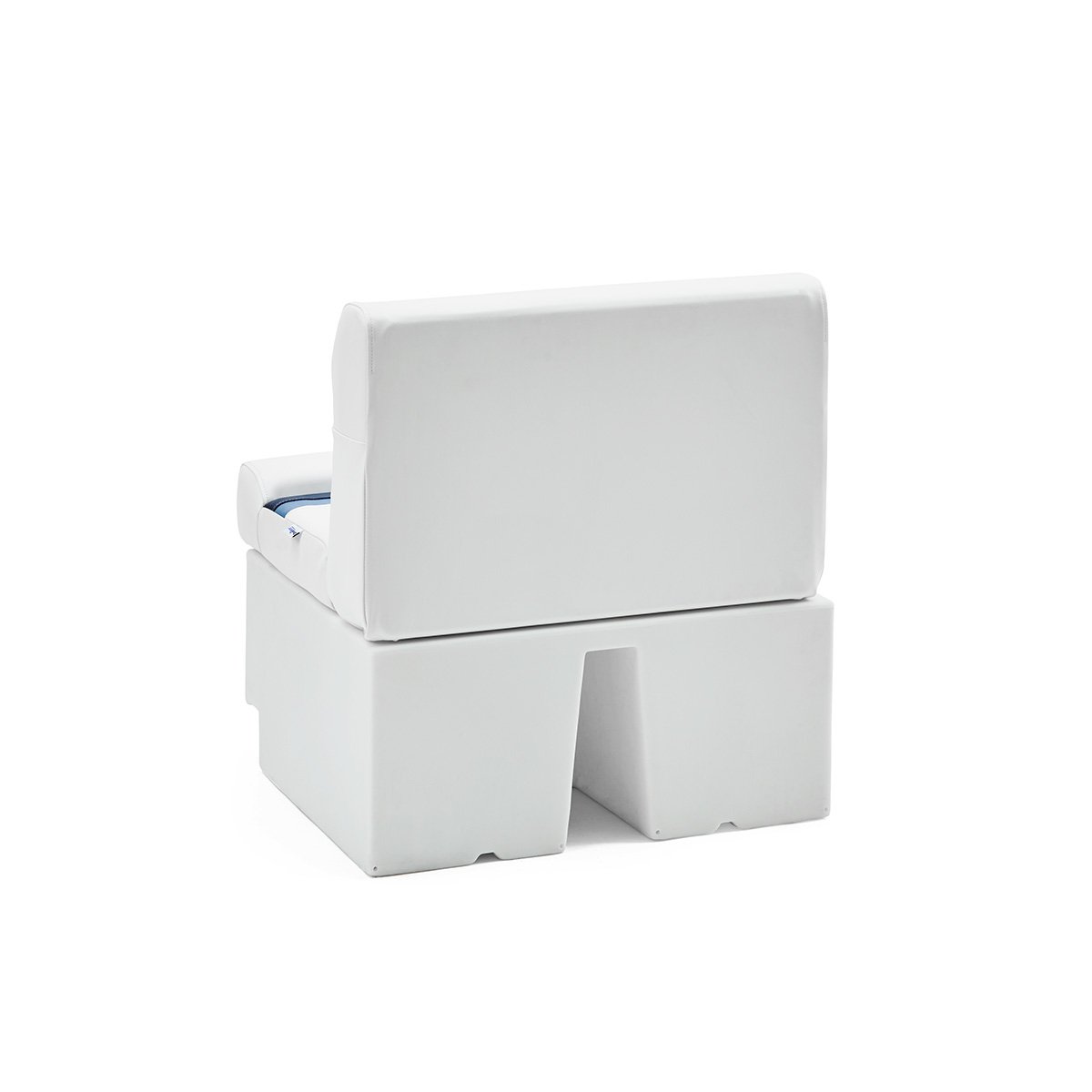 DeckMate Classic Pontoon Boat Bench back #color_white, blue & light blue