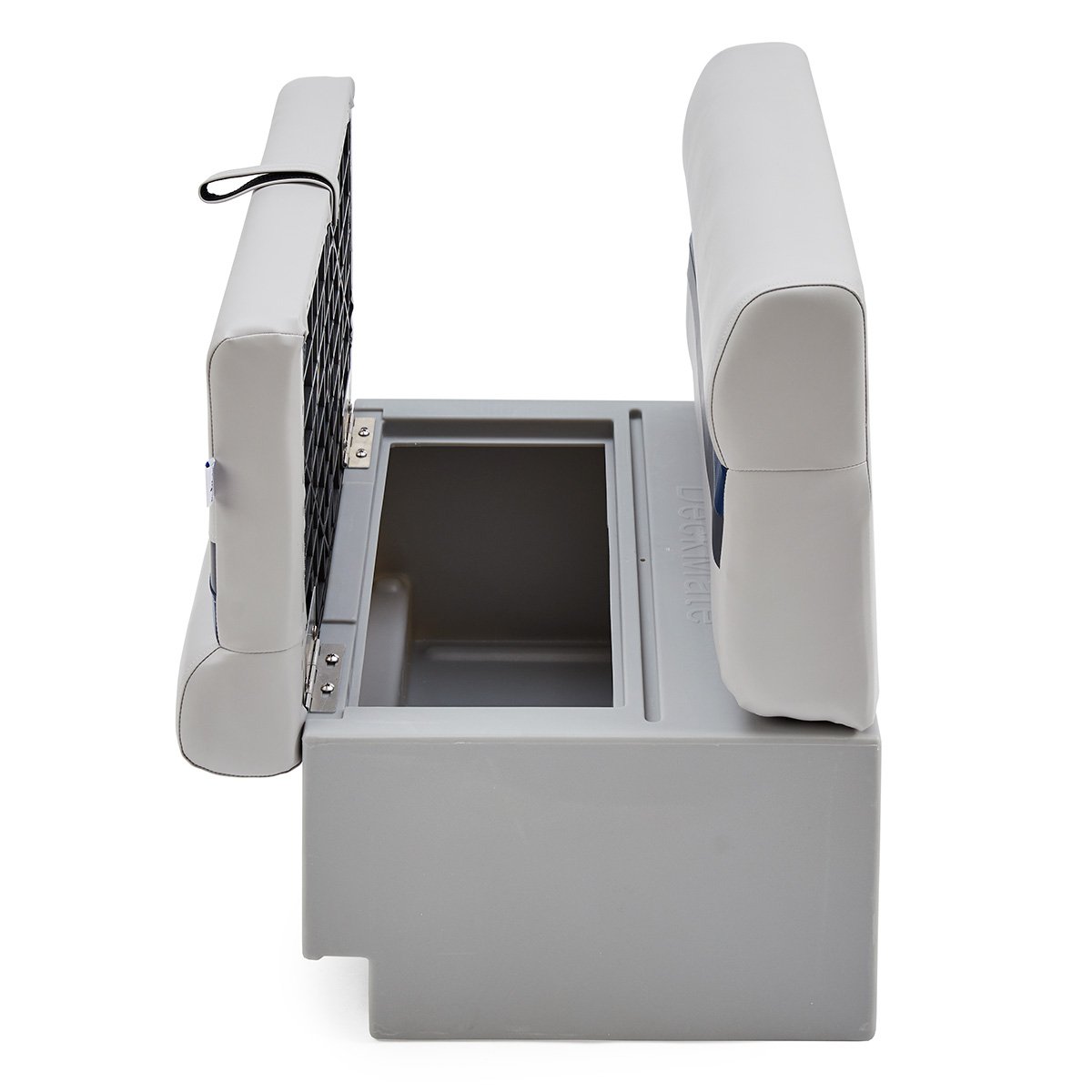 DeckMate Classic Pontoon Boat Bench under seat storage #color_gray, blue & charcoal
