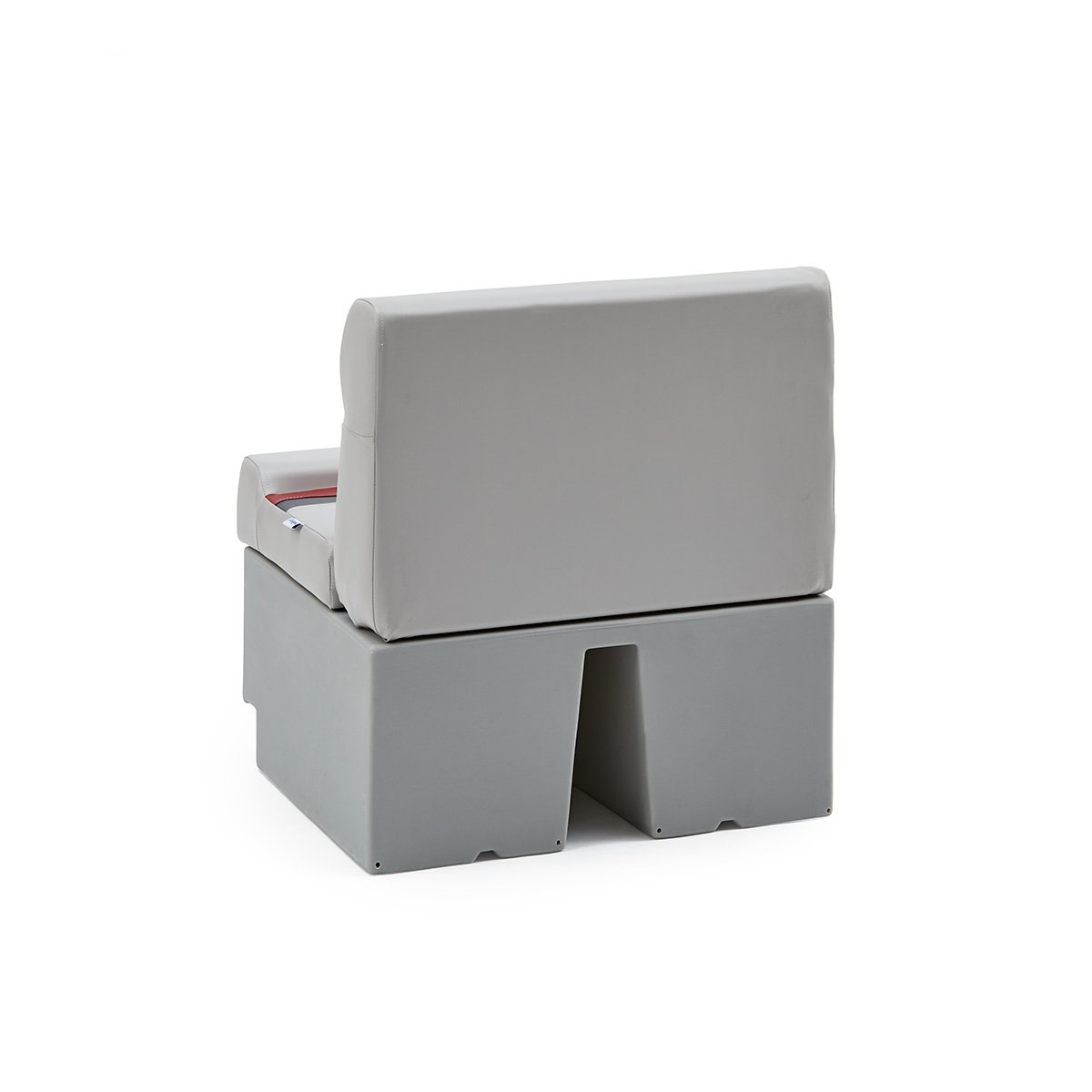 DeckMate Classic Pontoon Boat Bench rear #color_gray, red & charcoal