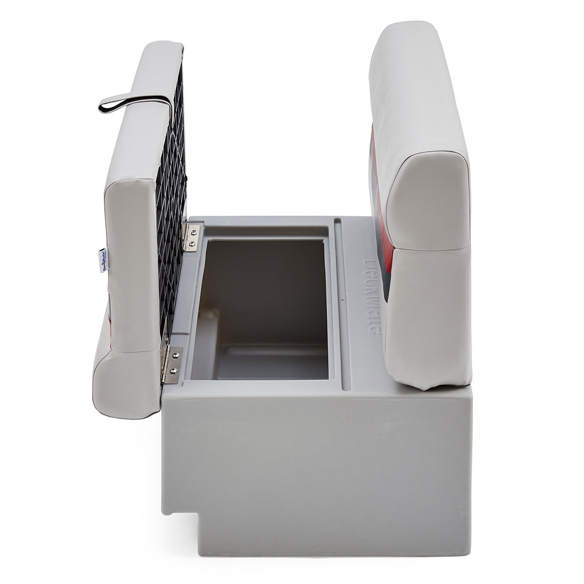 DeckMate Classic  Pontoon Boat Bench under seat storage #color_gray, red & charcoal