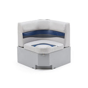DeckMate Classic Corner Seat for Pontoon #color_gray, blue & charcoal