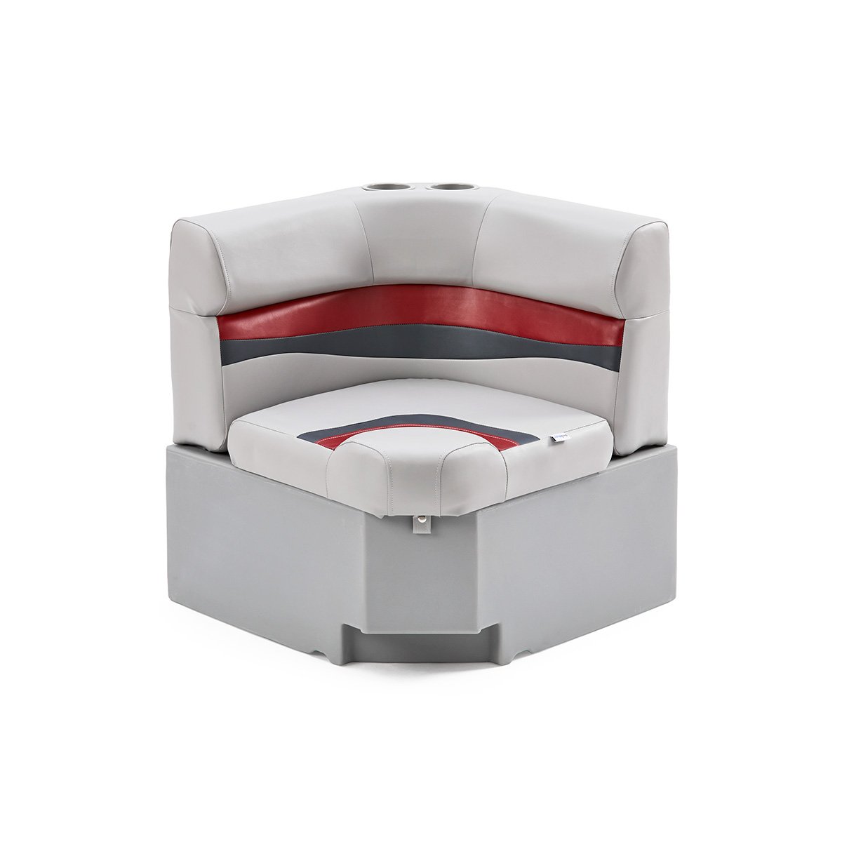 DeckMate Classic Corner Seat for Pontoon #color_gray, red & charcoal