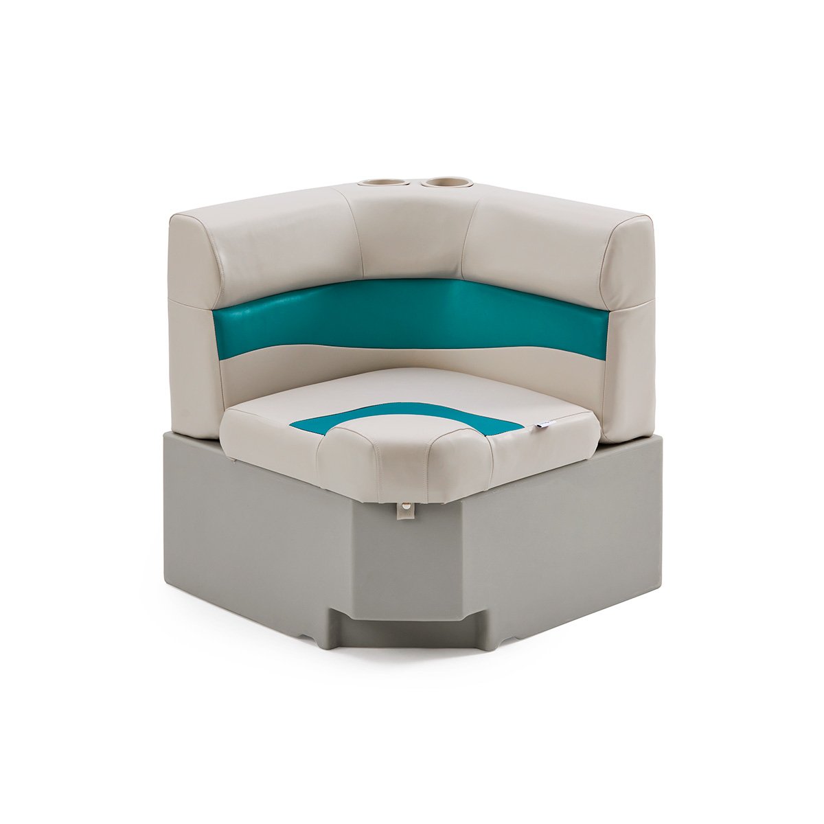DeckMate Classic Corner Seat for Pontoon #color_ivory & teal
