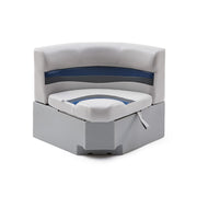 DeckMate Pontoon Boat Corner Seat Bow #color_gray, blue & charcoal