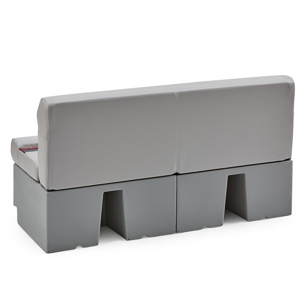 DeckMate Classic Pontoon Seat Bench rear #color_gray, red & charcoal